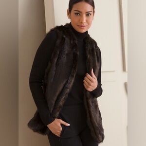 🍂🍁☕️Chico’s Rich Chocolate Brown Faux Fur Vest